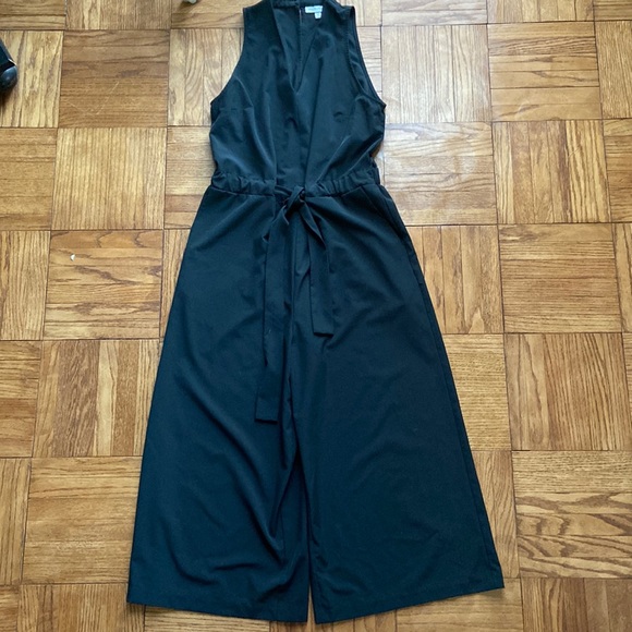 Prologue at Target V Neck Wide Leg Black Tie Waist Sleeveless Jumpsuit - Picture 2 of 4